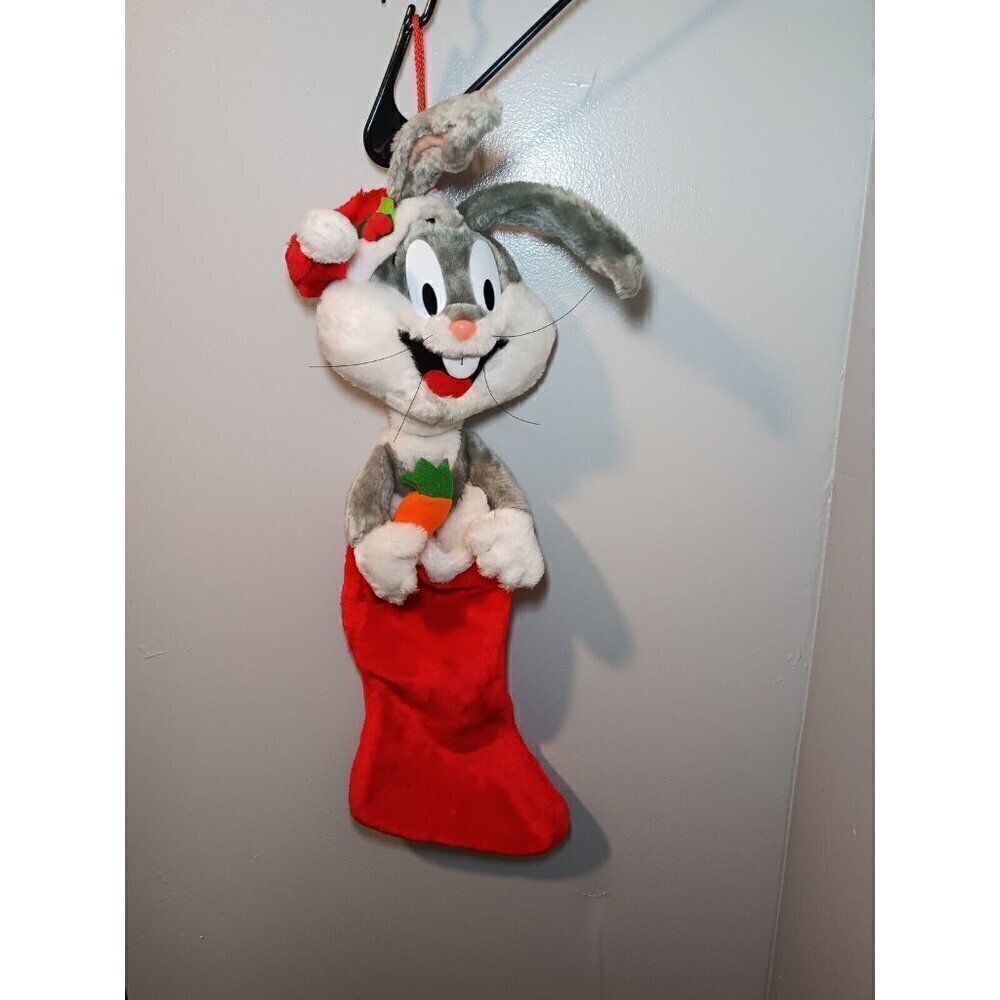 Warner Bros Bugs Bunny Plush Christmas Stocking Looney Tunes 1990 Vtg